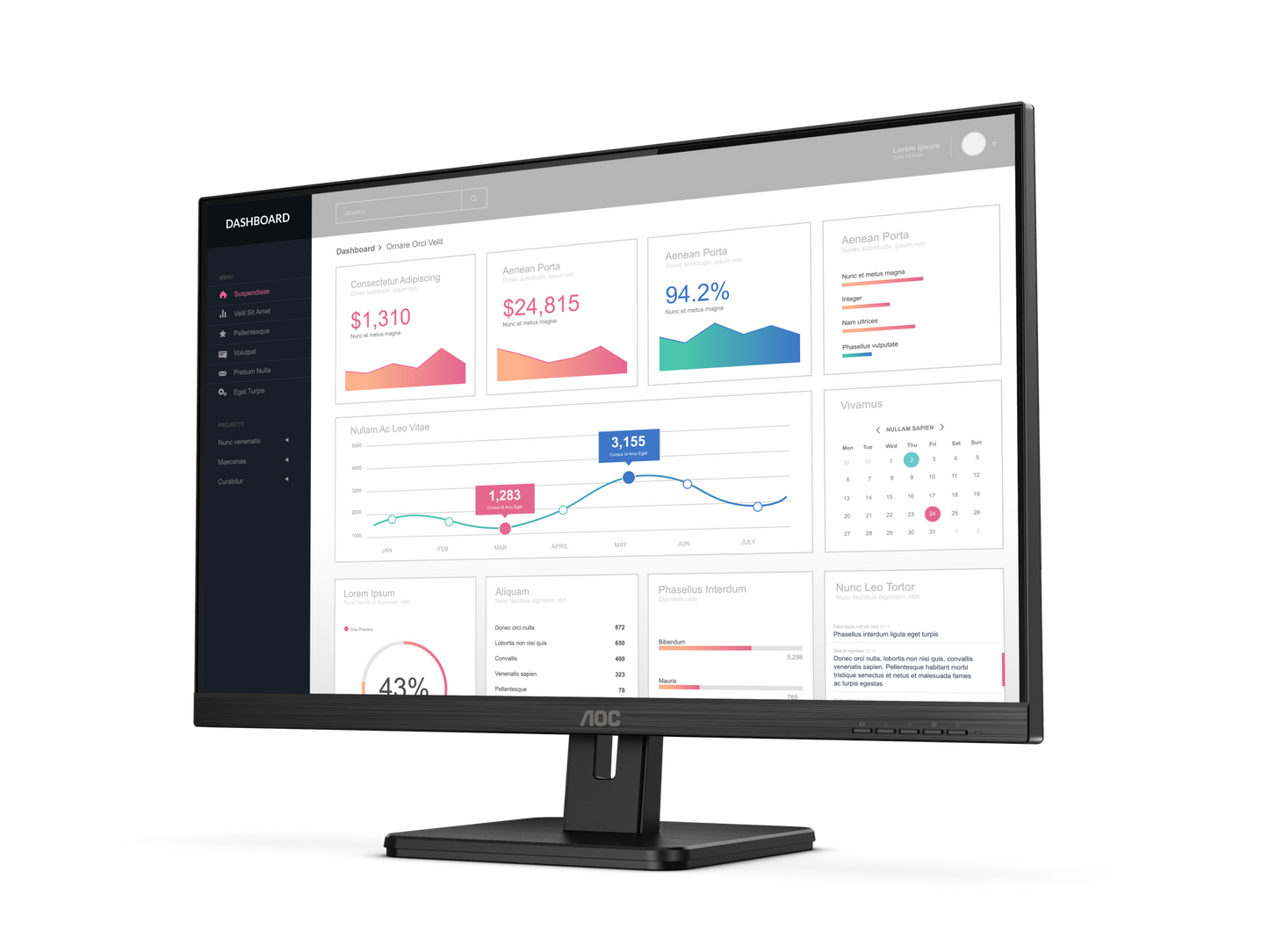 AOC 24E2QA 23.8" Wide Viewing Angle Monitor