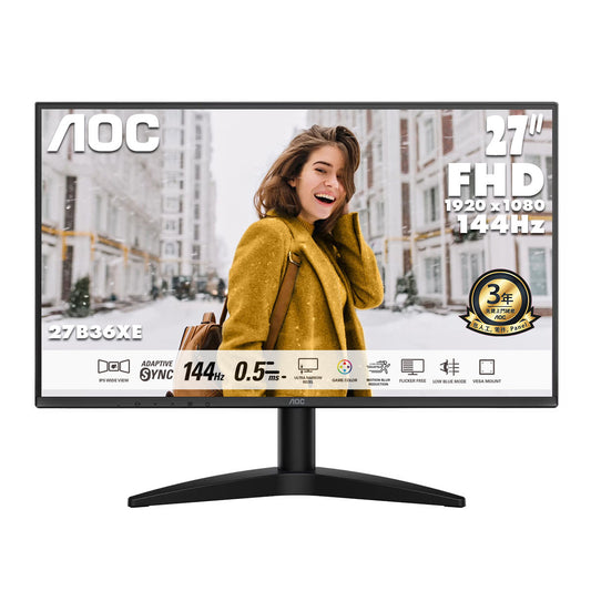AOC 27" FullHD IPS 144Hz Gaming Monitor 27B36XE