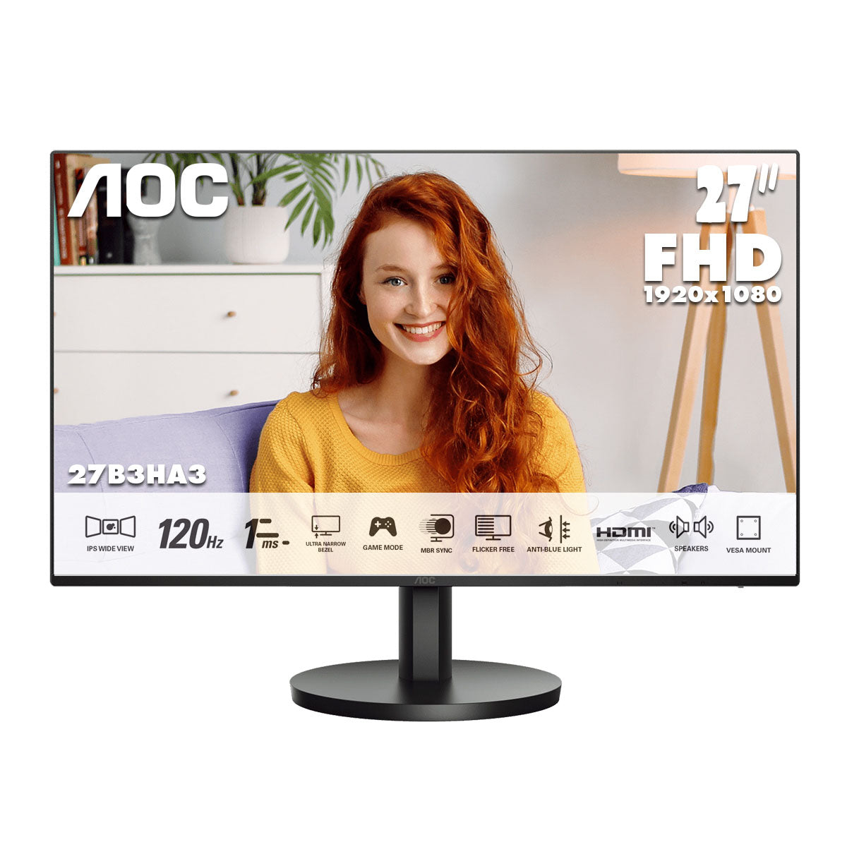 AOC 27" FullHD IPS 120Hz Home Monitor 27B3HA3