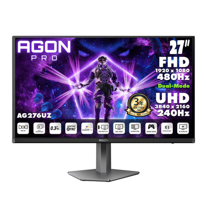 AOC AGON PRO 27" 4K UHD Fast IPS Dual-Mode (4K 240Hz ↔ FHD 480Hz) Gaming Monitor AG276UZ