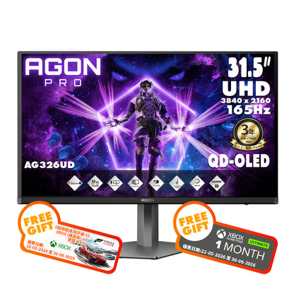 AOC AGON PRO 31.5" 4K UHD QD-OLED 165Hz Gaming Monitor AG326UD