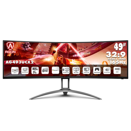 AOC AGON 49" 32:9 Double QHD VA 165Hz Curved Gaming Monitor AG493UCX2