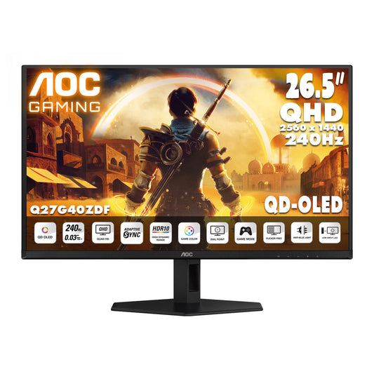 AOC 26.5 吋 2K QHD QD-OLED  240Hz 電競顯示器 Q27G40ZDF