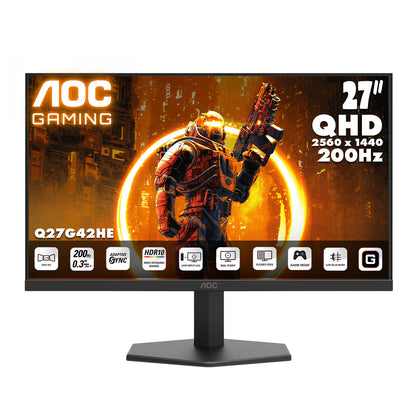 AOC 27" 2K QHD Fast IPS 200Hz Gaming Monitor Q27G42HE