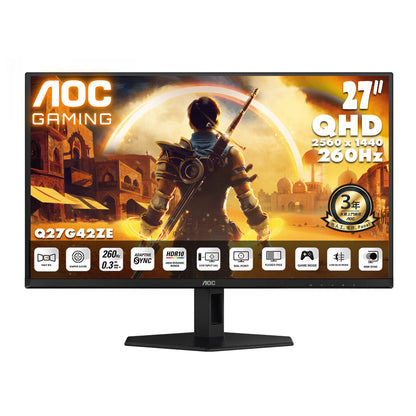 AOC 27" 2K QHD Fast IPS 260Hz Gaming Monitor Q27G42ZE