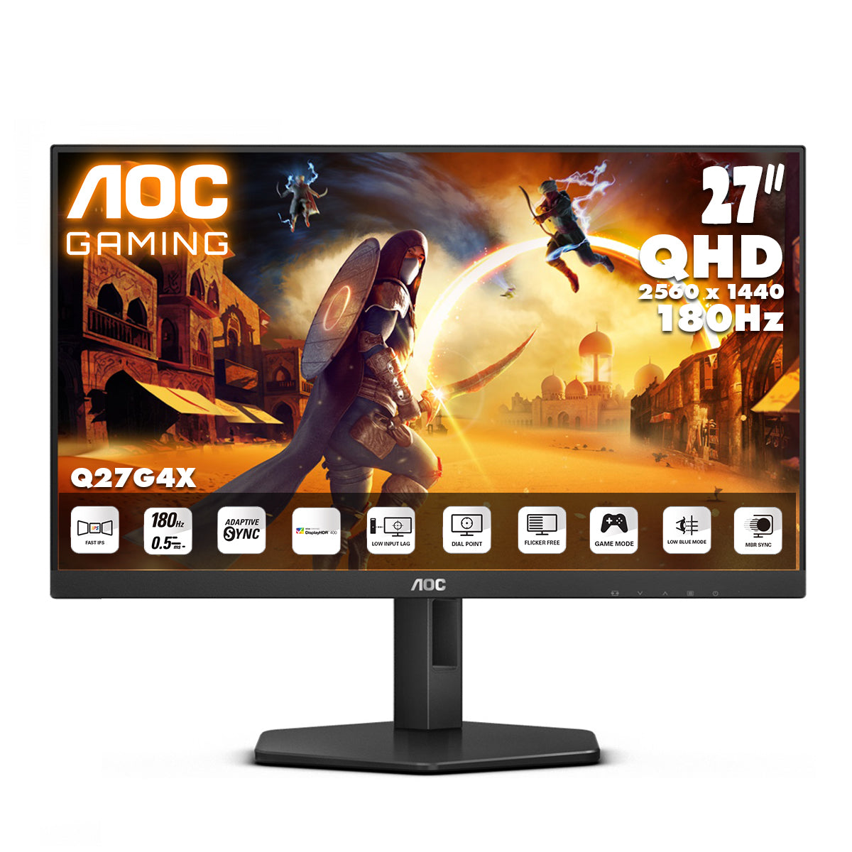 AOC 27" 2K QHD Fast IPS 180Hz Gaming Monitor Q27G4X