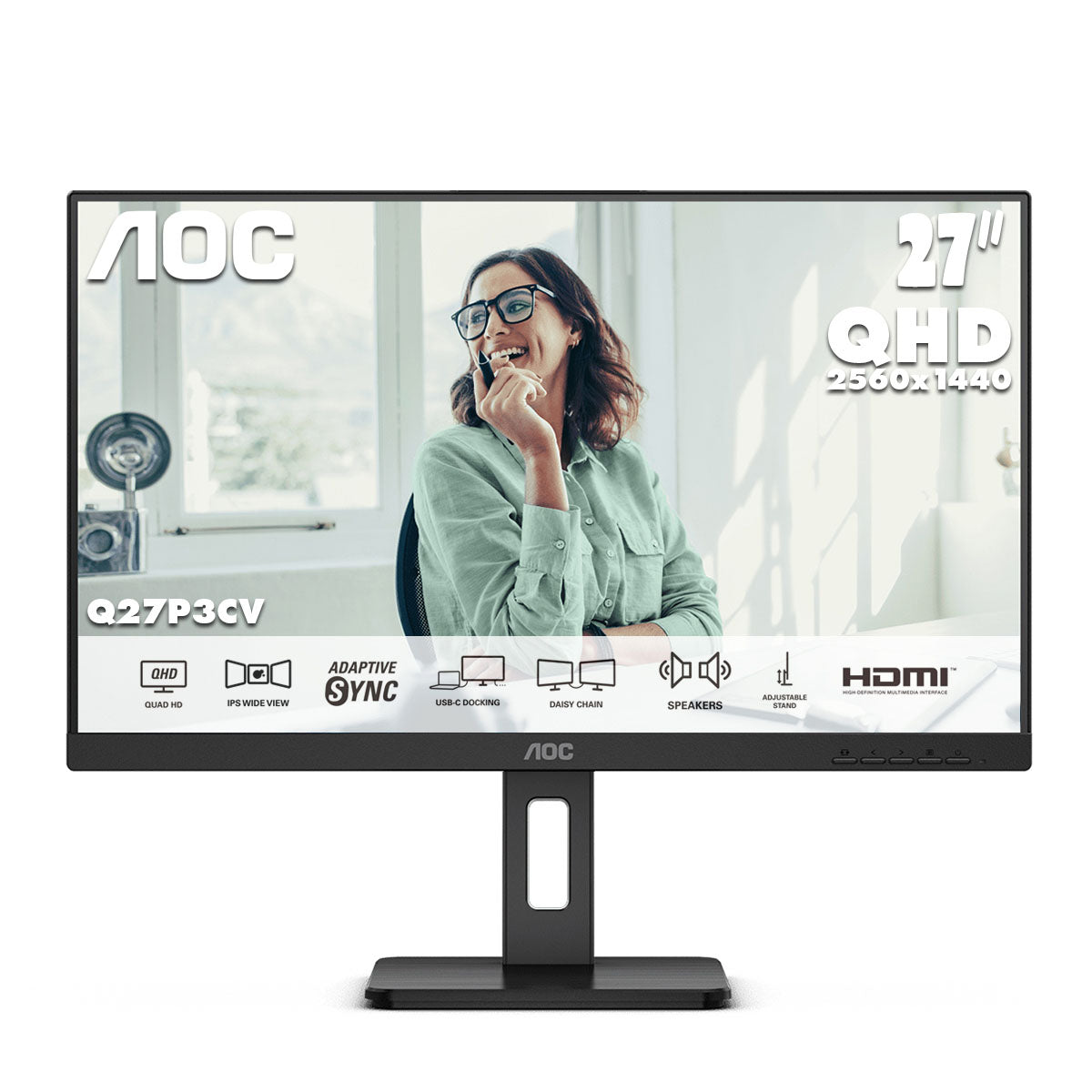 AOC Q27P3CV 27" IPS 2K QHD USB-C 商用顯示器