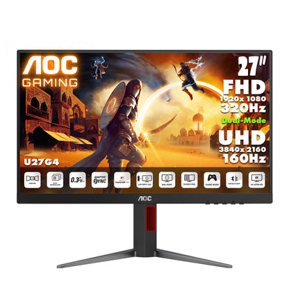 AOC Gaming U27G4 27 吋 4K 變頻 護眼電競顯示器 [硬件防藍光護眼設計]